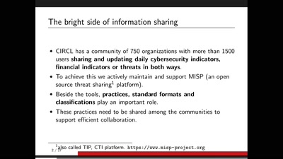MISP threat sharing platform